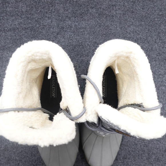 Pendleton Duck Boots Shearling Lined Southwestern Geometric Women's 9 Gray - Picture 3 of 10